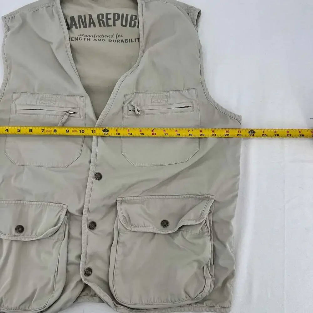 Vintage Banana Republic Safari & Travel Multi-Pocket Utility Fishing Vest